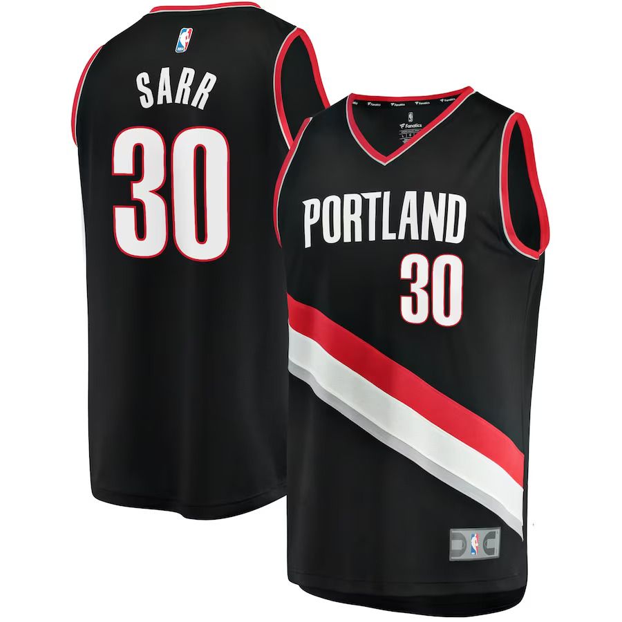 Men Portland Trail Blazers #30 Olivier Sarr Fanatics Branded Black 2022-23 Fast Break Replica Player NBA Jersey->youth nba jersey->Youth Jersey